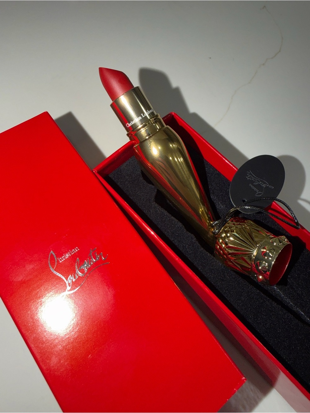 Christian Louboutin Gold-Cased Matte Red Lipstick - Picture 2 of 3
